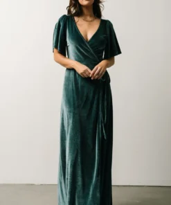 BB Custom Meghan Velvet Wrap Maxi Dress | Persian Blue