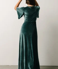 BB Custom Meghan Velvet Wrap Maxi Dress | Persian Blue