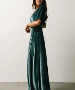 BB Custom Meghan Velvet Wrap Maxi Dress | Persian Blue