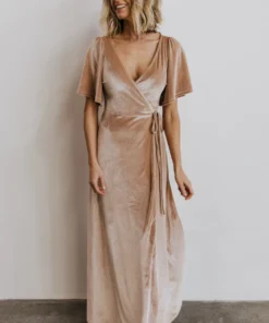 BB Custom Dresses Meghan Velvet Wrap Maxi Dress | Shell