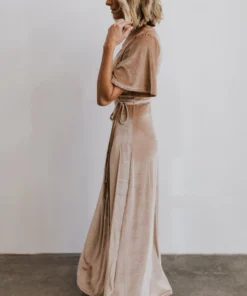 BB Custom Dresses Meghan Velvet Wrap Maxi Dress | Shell