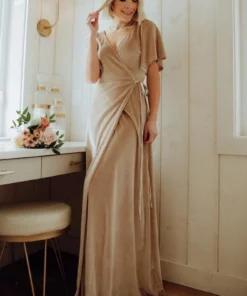 BB Custom Dresses Meghan Velvet Wrap Maxi Dress | Shell