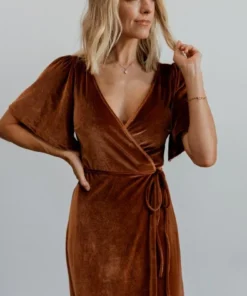 BB Custom Dresses Meghan Velvet Wrap Maxi Dress | Spice