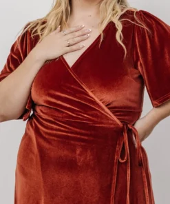 BB Custom Meghan Velvet Wrap Maxi Dress | Terracotta 22 BB Custom Meghan Velvet Wrap Maxi Dress | Terracotta