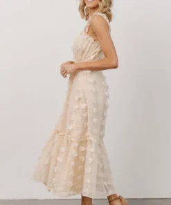 FT Dresses Melody Swiss Dot Midi Dress | Vintage Cream