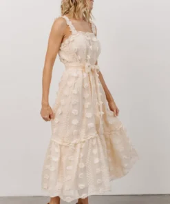 FT Dresses Melody Swiss Dot Midi Dress | Vintage Cream