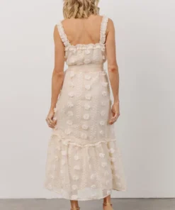 FT Dresses Melody Swiss Dot Midi Dress | Vintage Cream