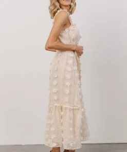 FT Dresses Melody Swiss Dot Midi Dress | Vintage Cream