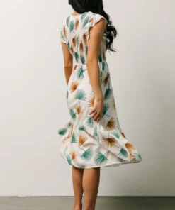 HAY Micah Tropical Midi Dress | Ivory