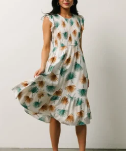 HAY Micah Tropical Midi Dress | Ivory