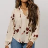 LUM Tops Midway Long Sleeve Top | Vintage Cream Floral
