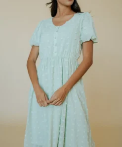 POL Mila Swiss Dot Dress | Sage Dresses