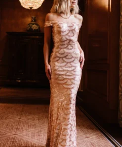 RR Milan Sequin Gown | Rose Gold Dresses