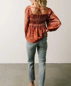 Millie Blouse | Crimson Print
