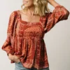 Millie Blouse | Crimson Print