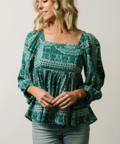 Millie Blouse | Jade Print Boho