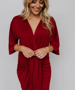 DD Mimi Midi Dress | Burgundy Dresses