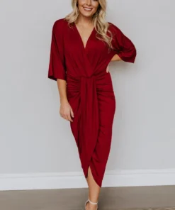 DD Mimi Midi Dress | Burgundy Dresses
