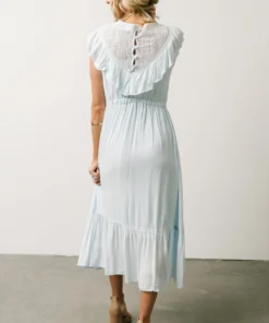 IL Misty Lace Panel Midi Dress | Sky Blue
