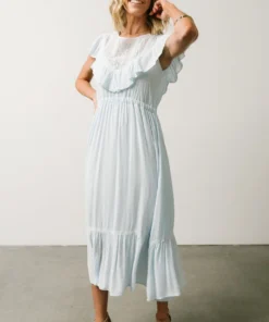 IL Misty Lace Panel Midi Dress | Sky Blue