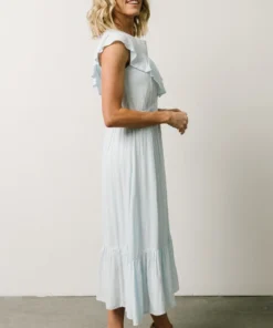 IL Misty Lace Panel Midi Dress | Sky Blue