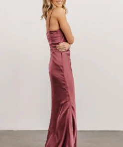 RR Monet Satin Gown | Deep Mauve Dresses