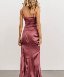 RR Monet Satin Gown | Deep Mauve Dresses