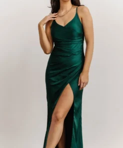 RR Monet Satin Gown | Emerald