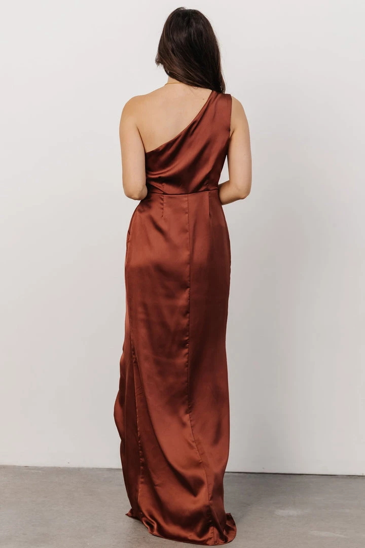 SL Morgan One Shoulder Gown | Cinnamon 3 SL Morgan One Shoulder Gown | Cinnamon