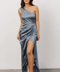SL Morgan One Shoulder Gown | Dusty Blue