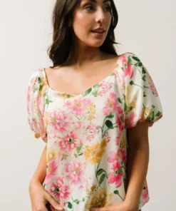 FT Nancy Top | Ivory Multi Floral Tops