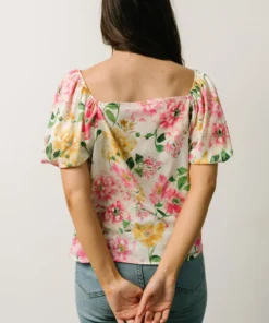 FT Nancy Top | Ivory Multi Floral Tops 12 FT Nancy Top | Ivory Multi Floral Tops