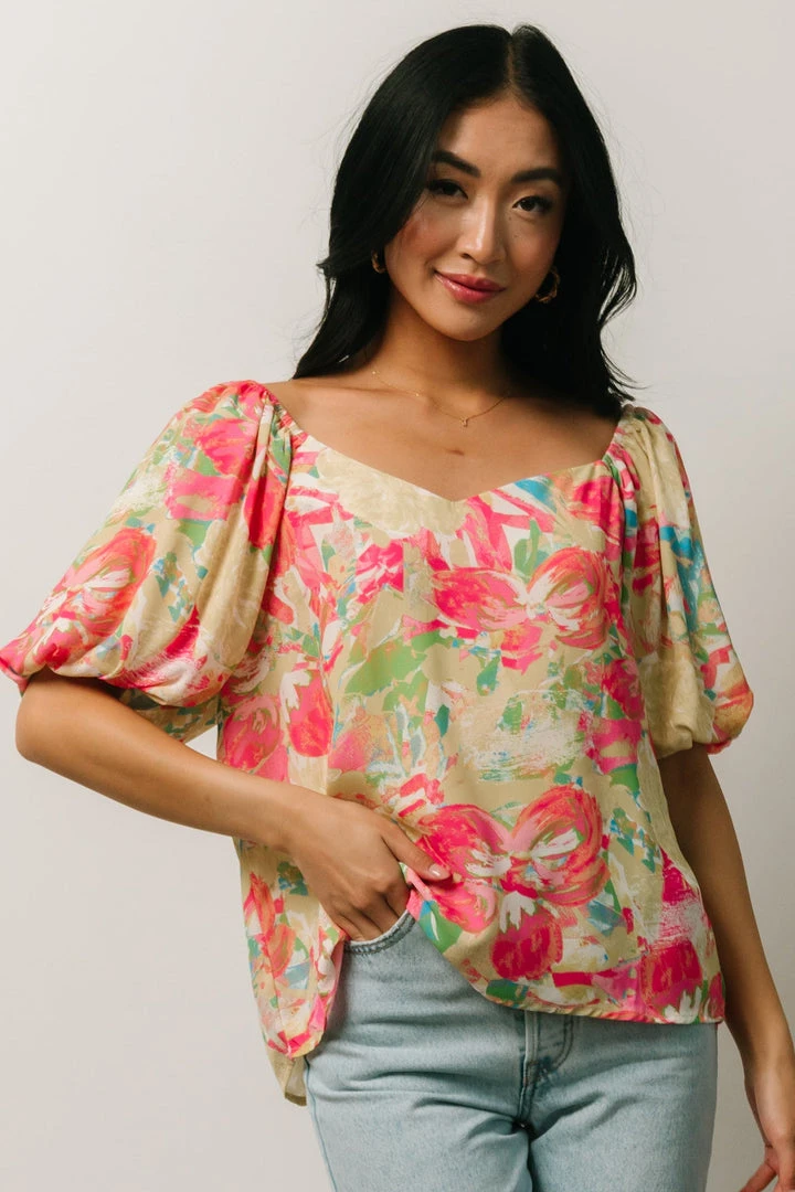 FT Tops Nancy Top | Multi Floral 1 FT Tops Nancy Top | Multi Floral
