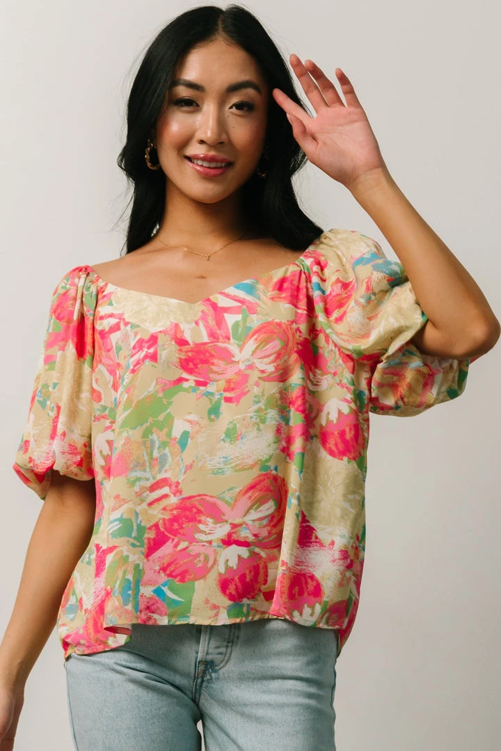 FT Tops Nancy Top | Multi Floral 9 FT Tops Nancy Top | Multi Floral
