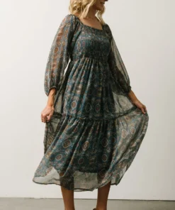 IL Dresses Nellie Smocked Midi Dress | Blue Print 9 IL Dresses Nellie Smocked Midi Dress | Blue Print