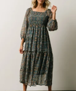 IL Dresses Nellie Smocked Midi Dress | Blue Print 11 IL Dresses Nellie Smocked Midi Dress | Blue Print