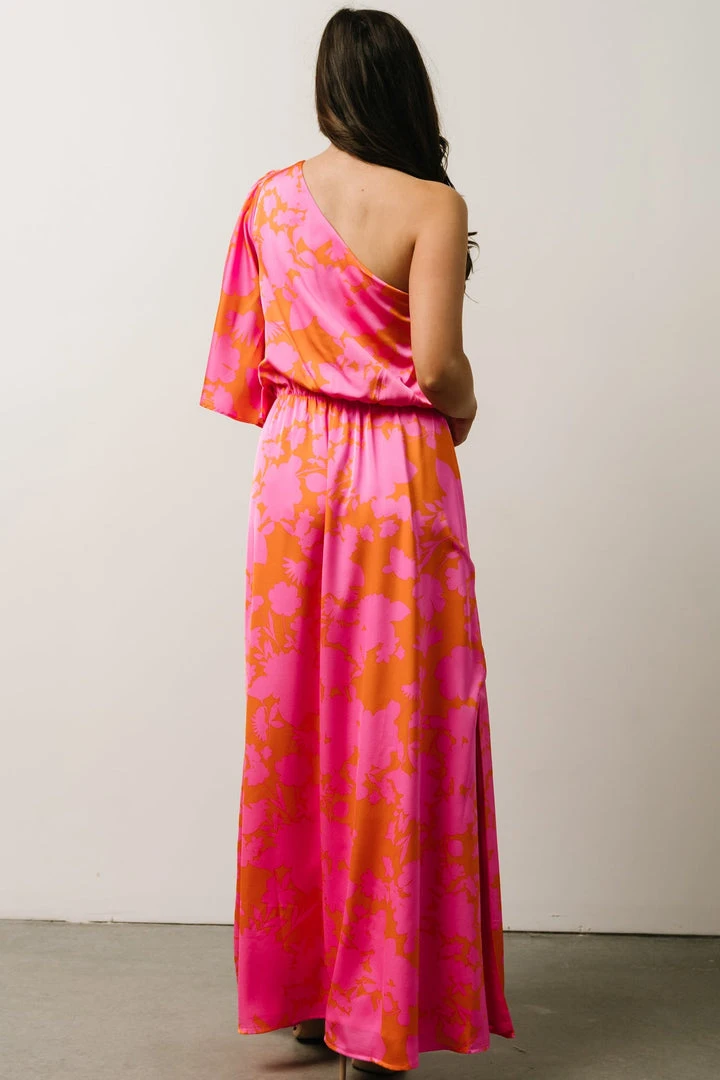 SL Nevaeh One Shoulder Maxi Dress | Hot Pink Floral 3 SL Nevaeh One Shoulder Maxi Dress | Hot Pink Floral