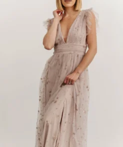 Soi Dresses Nova Shimmer Maxi Dress | Dusty Lilac