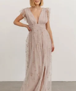 Soi Dresses Nova Shimmer Maxi Dress | Dusty Lilac