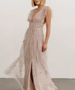 Soi Dresses Nova Shimmer Maxi Dress | Dusty Lilac