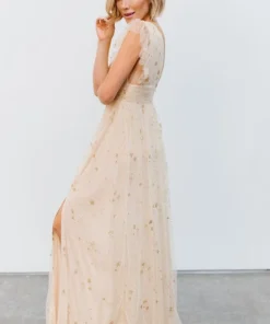 Soi Nova Shimmer Maxi Dress | Gold