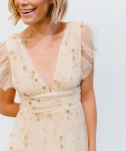 Soi Nova Shimmer Maxi Dress | Gold