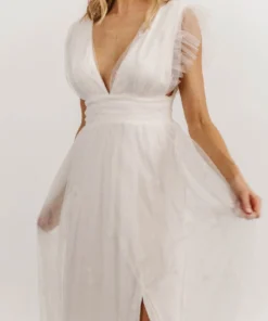 Soi Dresses Nova Shimmer Maxi Dress | White 20 Soi Dresses Nova Shimmer Maxi Dress | White