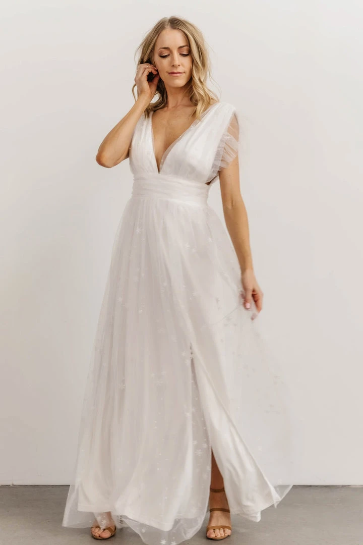 Soi Dresses Nova Shimmer Maxi Dress | White 1 Soi Dresses Nova Shimmer Maxi Dress | White