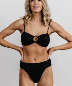 BJB Oakland Ribbed Bikini Bottoms | Black Boho 11 BJB Oakland Ribbed Bikini Bottoms | Black Boho