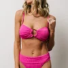 BJB Oakland Ribbed Bikini Top | Pink