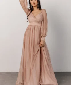 Soi Octavia Shimmer Gown | Blush