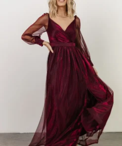 Soi Dresses Octavia Shimmer Gown | Mulberry