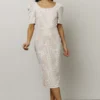 RR Dresses Odessa Sequin Midi Dress | White