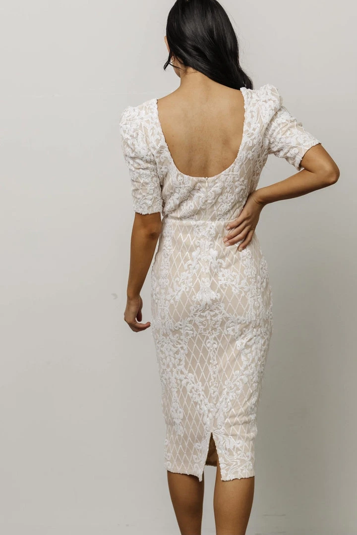 RR Dresses Odessa Sequin Midi Dress | White 5 RR Dresses Odessa Sequin Midi Dress | White